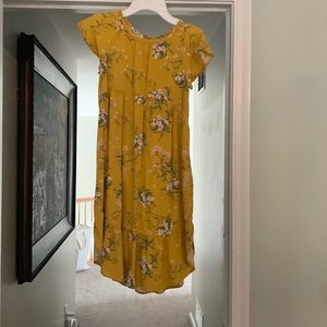Old Navy yellow with flowers dress. Size medium (8)